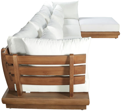 Mirella - 5 Piece Water Resistant Fabric Upholstered Outdoor Patio Modular Sectional