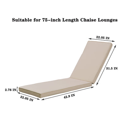 Outdoor Lounge Chair Cushion Replacement Patio Funiture Seat Cushion Chaise