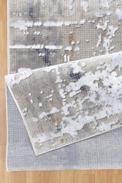 Textures - 7'10" X 9'10" Polypropylene Area Rug - Multi / White