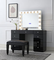 G-316 - Glamour Vanity Set (MDF Dresser + Mirror Bluetooth Speaker With Lights) - Black