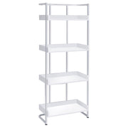 4 Shelf Open Back Bookcase With Accents - White