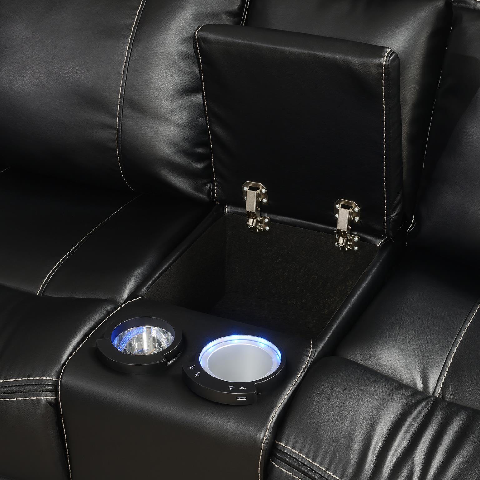 U35 - 3 Piece Power Reclining Sectional (2 Power) - Black