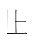Glass Shower Door, Shower Sliding Door Walk In Shower Screen Dual Usage, 1 / 4" Thick Glass Panel With Stainless Steel Handle, Supporting Bar - Black