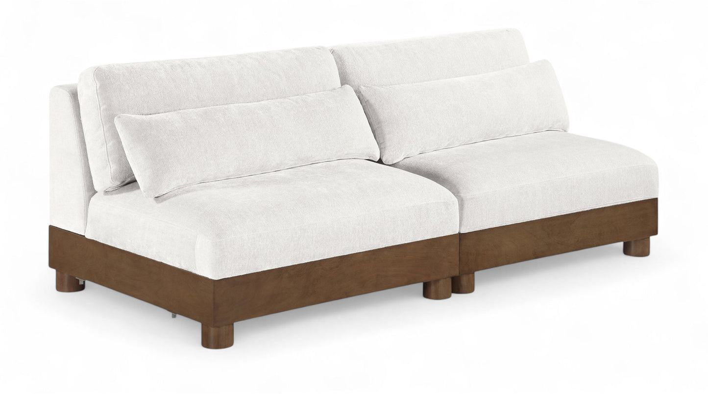 Turin - Fabric Upholstered Modular Armless Loveseat