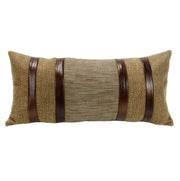 Highland Lodge - Herringbone Faux Leather Lumbar Pillow - Brown
