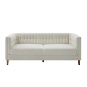 Modern 3 Seater Sofa, Upholstered Couch With Curved Armrests
