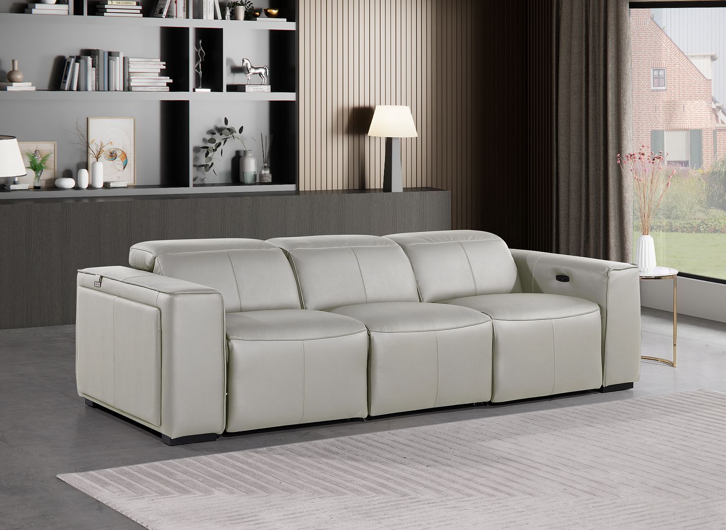 1224 - 3-Piece Modular Power Reclining Sofa In With 3 Power Recliners & Power Headrests