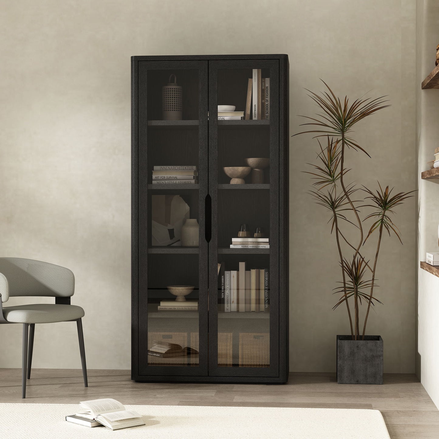 Rivington - Bookcase Cabinet With Glass Doors