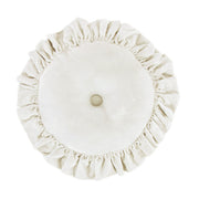 Stella - Faux Silk Velvet Ruffled Round Pillow - Stone