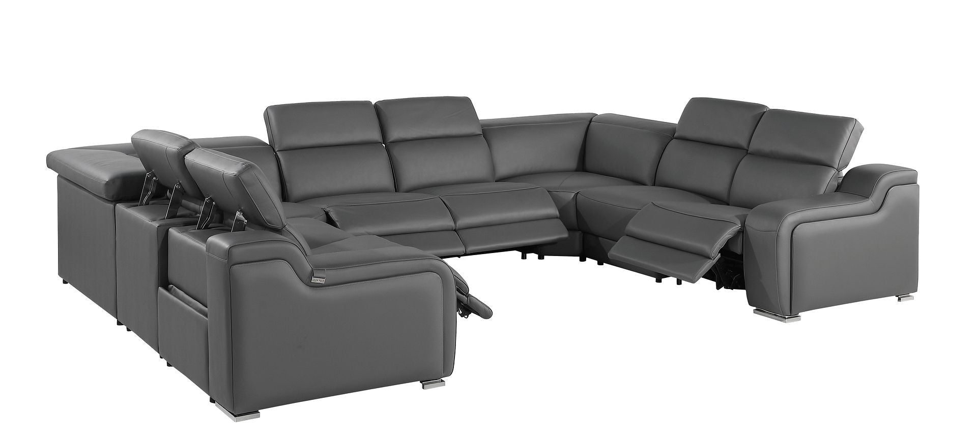 1116 - 8-Piece U-Shaped Sectional Sofa In With 4 Power Recliners & Power Headrests