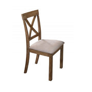 Dining Chair With Open X Back (Set of 2) - Brown / Beige