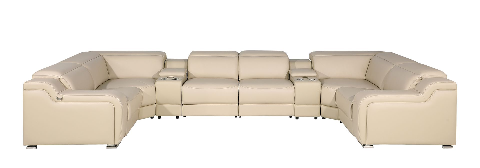 1116 - 8-Piece U-Shaped Sectional Sofa In With 2 Power Recliners & Power Headrests