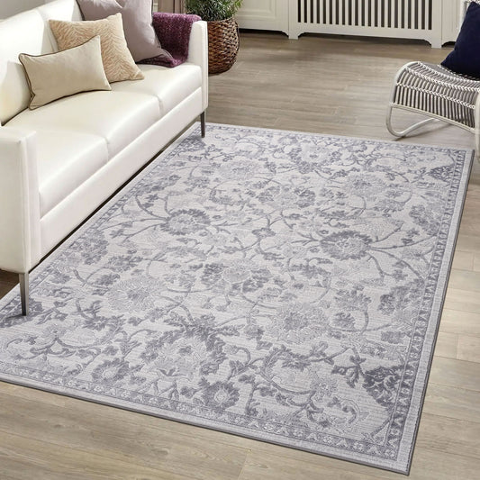 Marfi - 6' X 9' Oriental Area Rug - Gray / Silver