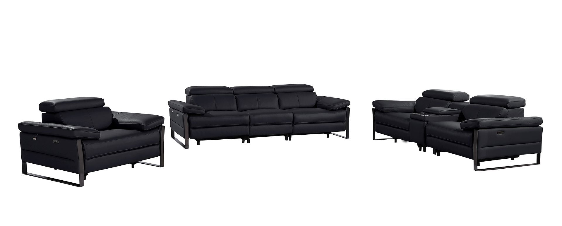 1246 - Modular Power Dual Reclining Sofa, Console Loveseat, And Chair Set With Power Headrests