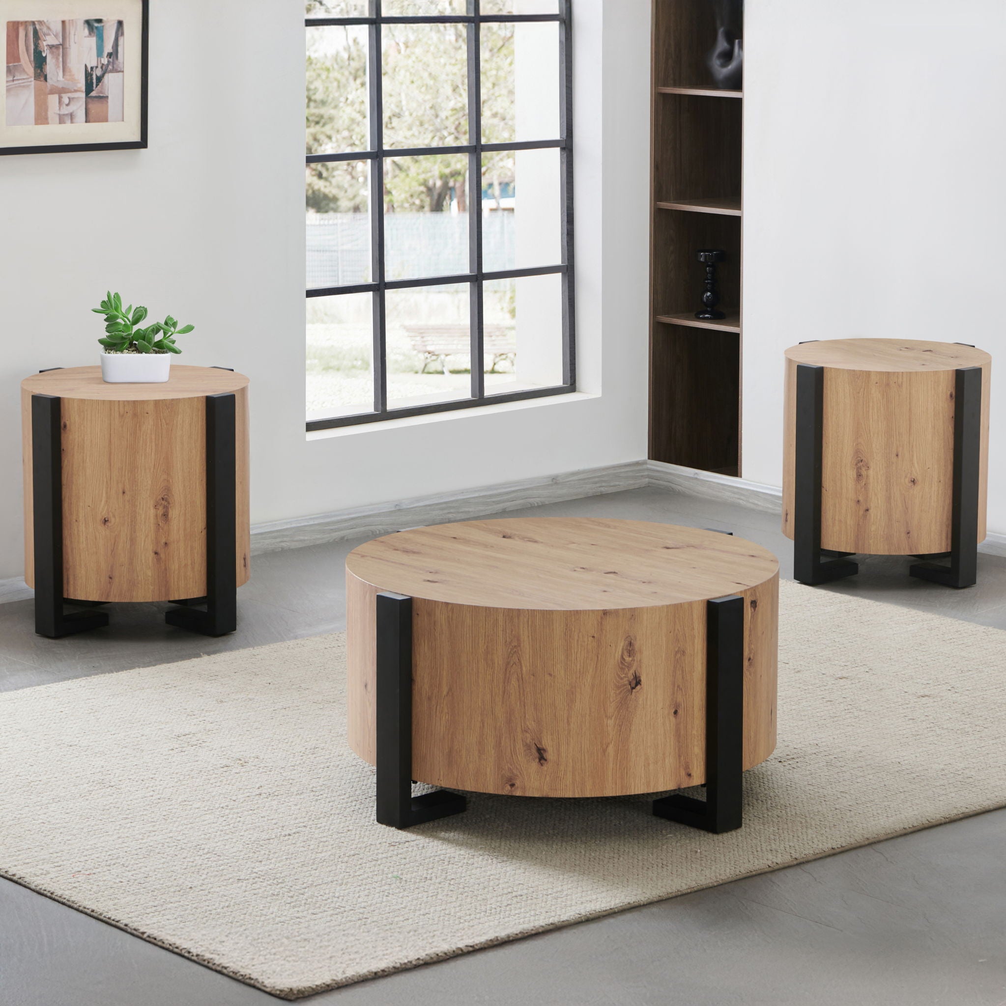 Darcie - 3 Piece Table Set - Tan