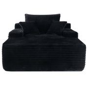 Convertible Chaise Lounge Chair & Wide Armrest & Throw Pillows - Black