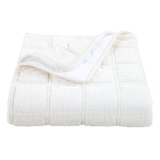 Stella - Faux Silk Velvet Double Box Stitch Throw - Stone