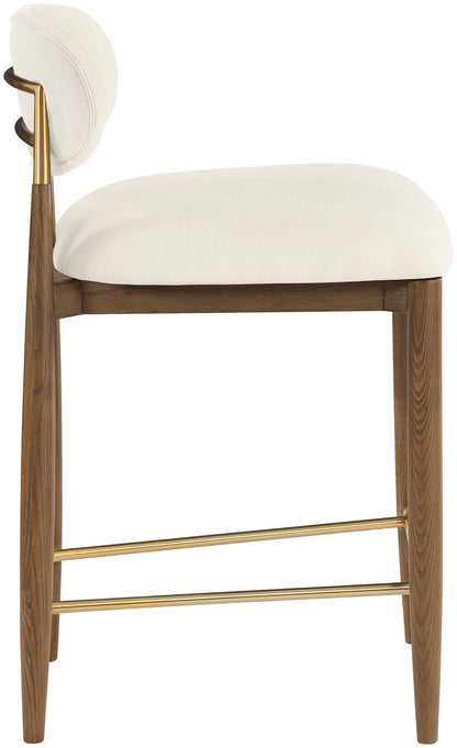 Riccio - Fabric Stool - Walnut Frame