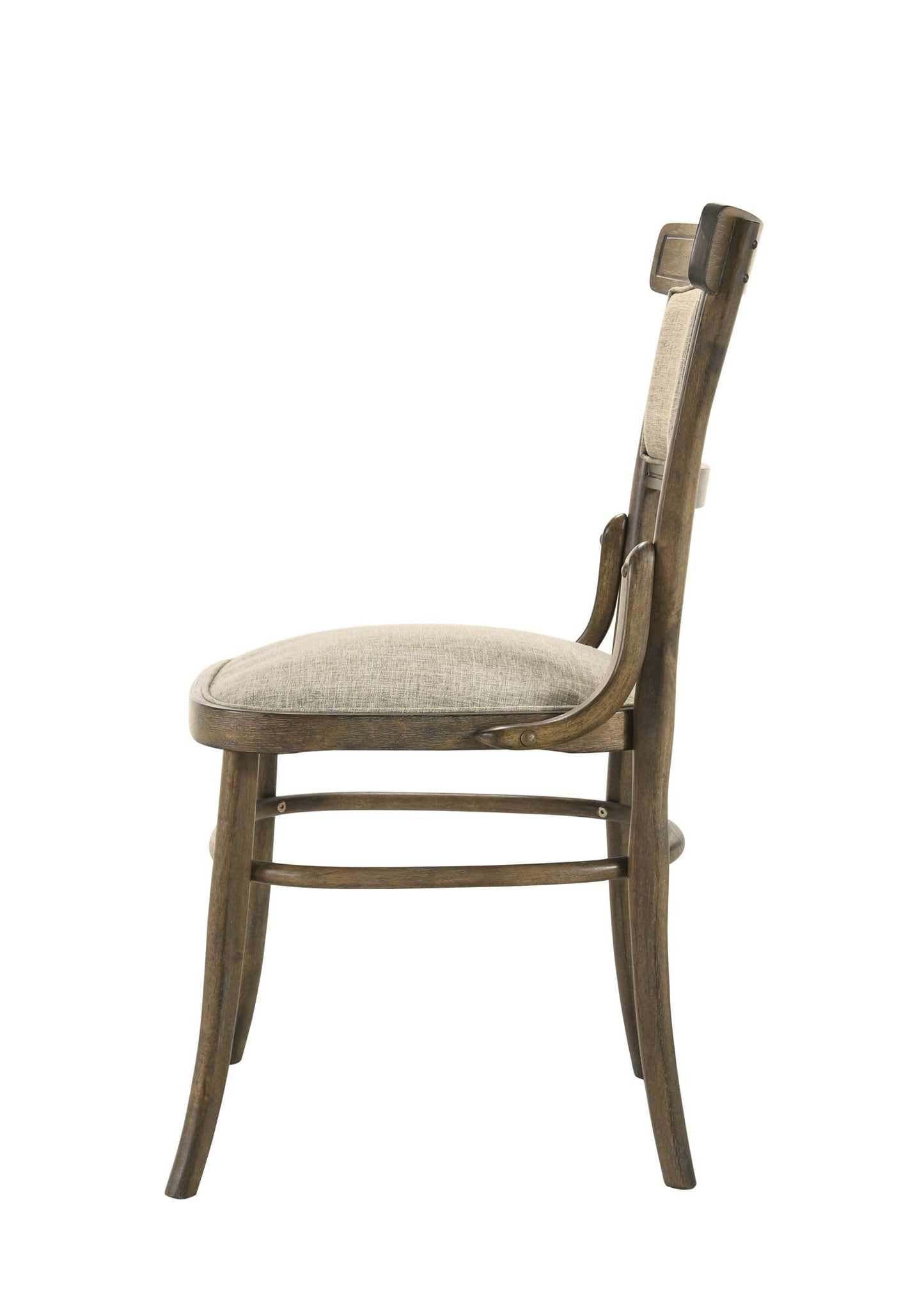 Bistro - Wide Contemporary Fabric Dining Chair With Cushion (Set of 2) - Vintage Walnut