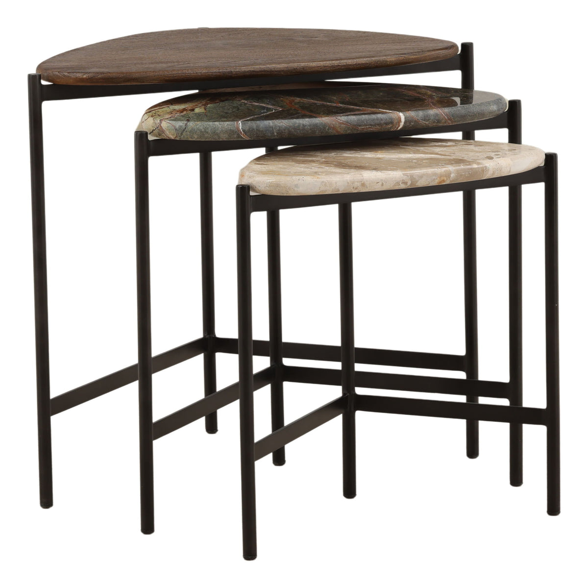 Viremont - Nesting Table (Set of 3) - Beige And Black