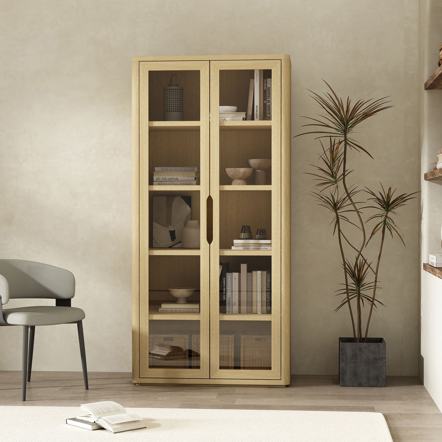 Rivington - Bookcase Cabinet With Glass Doors