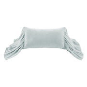 Stella - Faux Silk Velvet Long Ruffled Pillow - Icy Blue