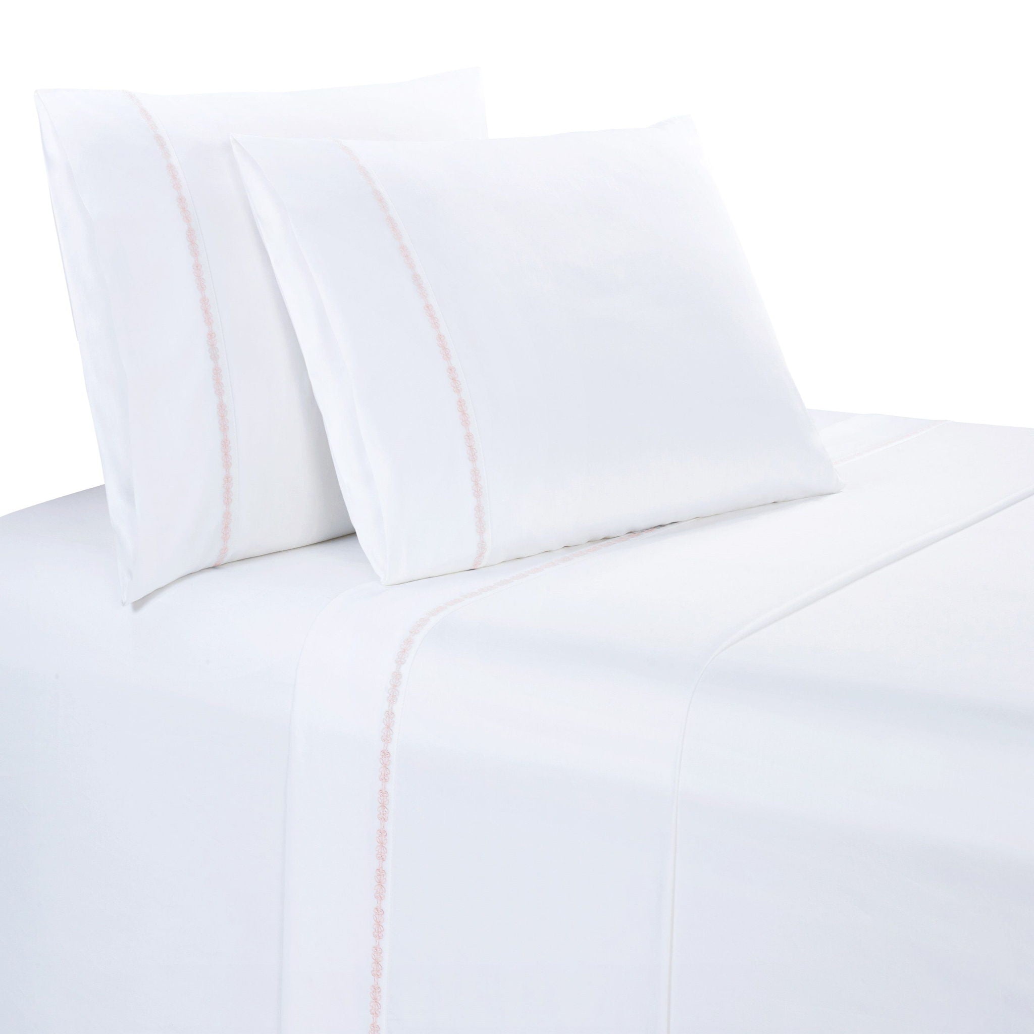 Laurel Sheet - Twin 350TC Laurel Embroidered Border Sheet Set (Set of 3) - Blush