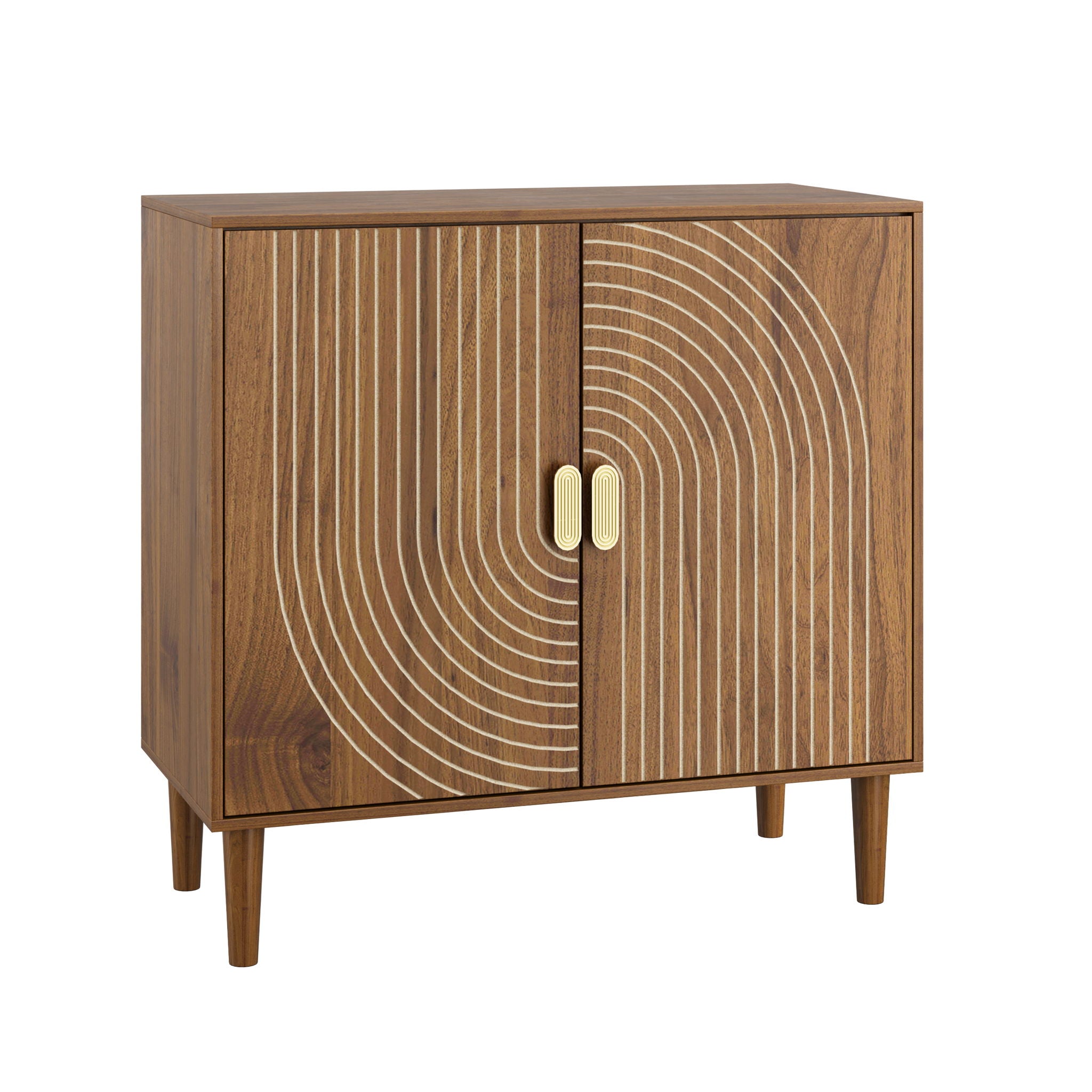 Buffet Cabinet With Line Groove Design Sideboard