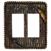 Rainbow Trout Switch Plate - 5" x 5" Double Rocker Wall Switch Plate  - Multi