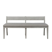 Farmhouse Reimagined - Upholstered Bench - Antique White / Chestnut Tops
