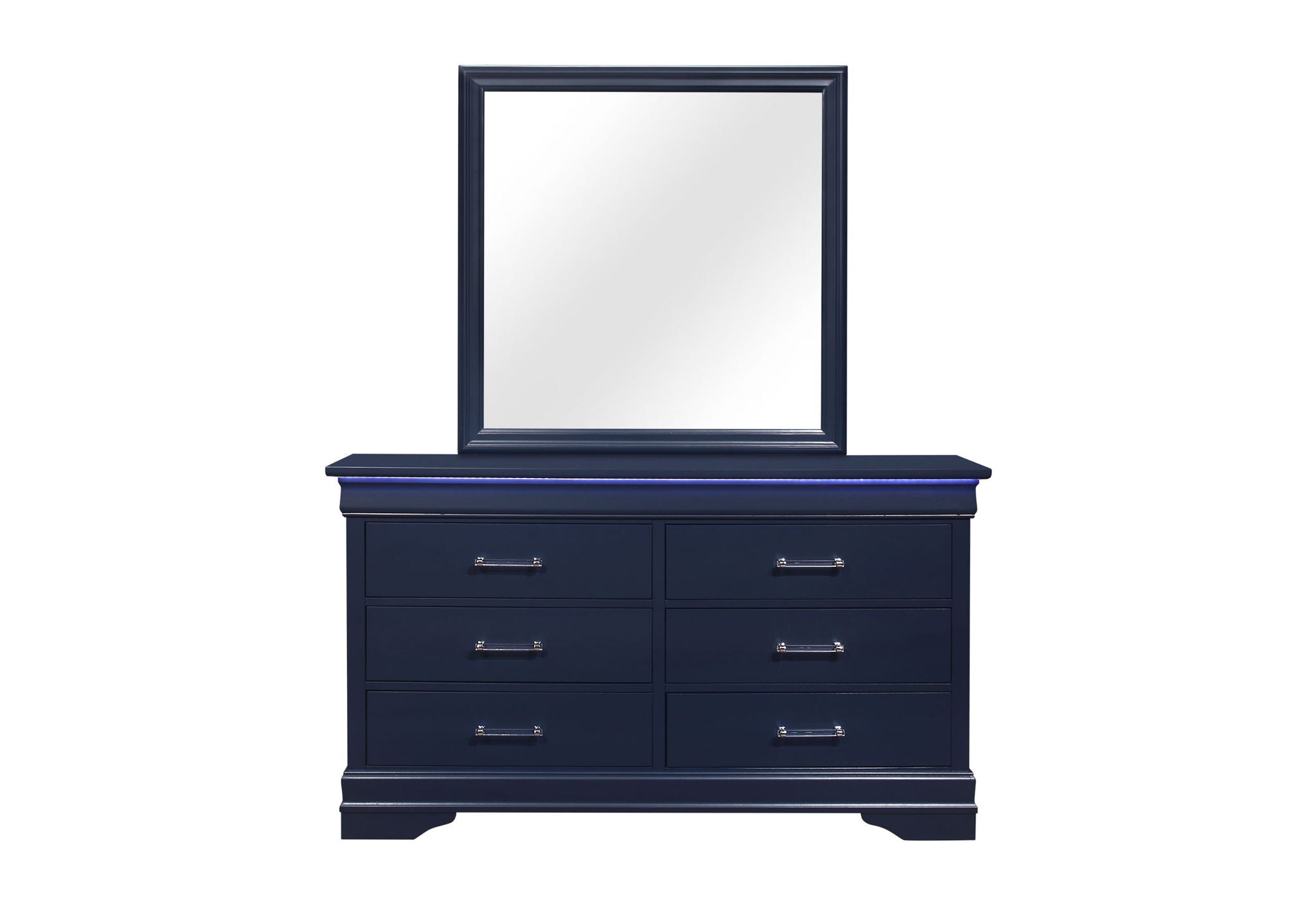 blue dresser and nightstand set Kappesberg New Fresno 2-Piece Bedroom Set, One 6-Drawer & One 2-Drawer Nightstand, Included Items Home Square 2-Piece Set with