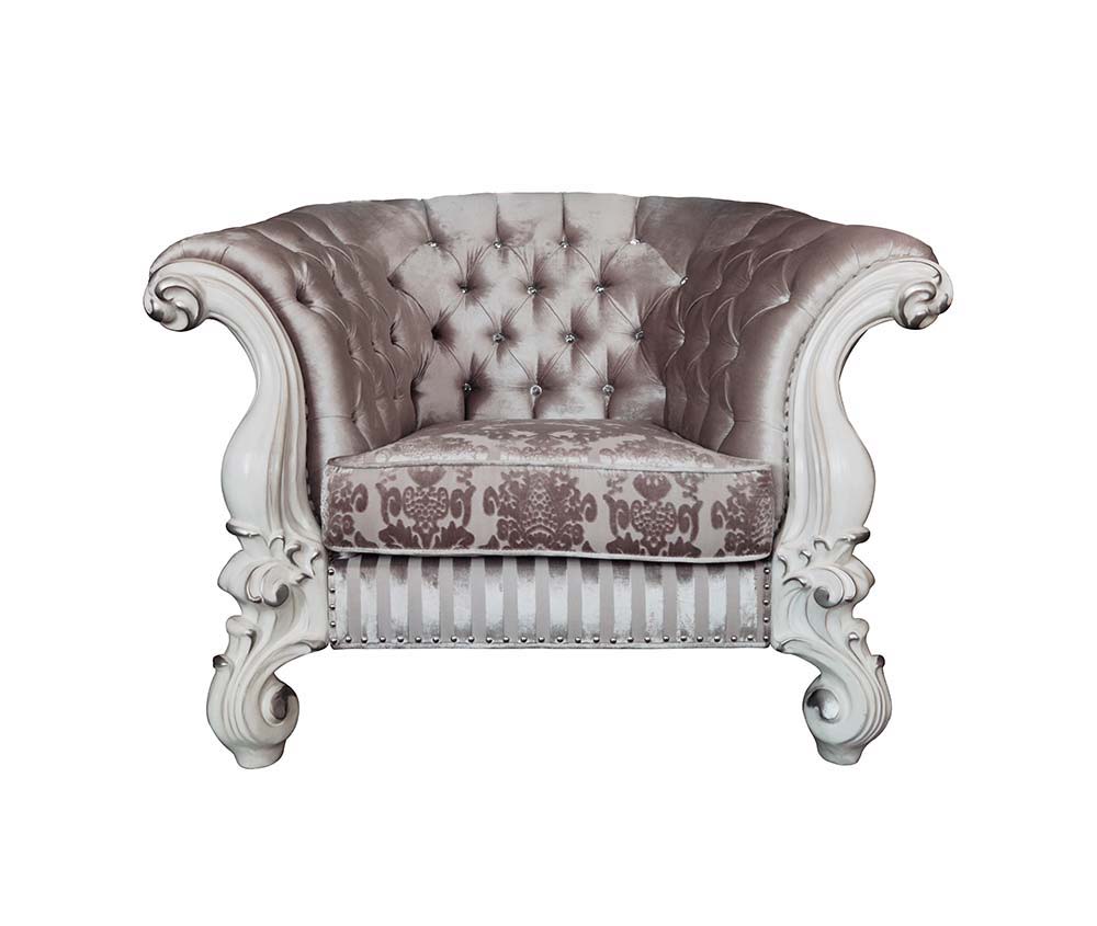 Versailles - Chair - Ivory Fabric & Bone White Finish