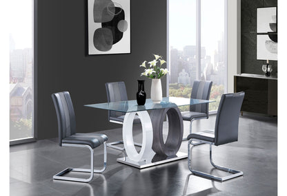 D1628 - 7 Piece Dining Room Set (Dining Table And 6 Dinning Chairs) - Gray