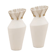 Tavi - Vase (Set of 2) - White And Natural