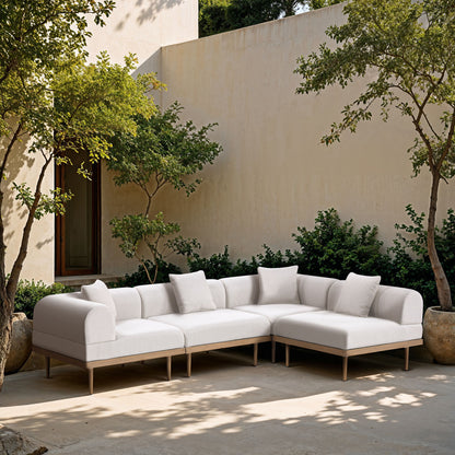 Laguna - 4 Piece 106.5" Upholstered Outdoor Patio Modular Sectional
