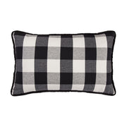 Blackberry - Buffalo Check Lumbar Pillow - Black / Natural
