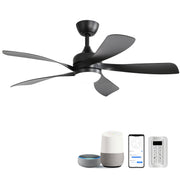 45" Ceiling Fan With DC Motor Smart App Control Quiet Reversible Operation Dimmable Lighting And Timer