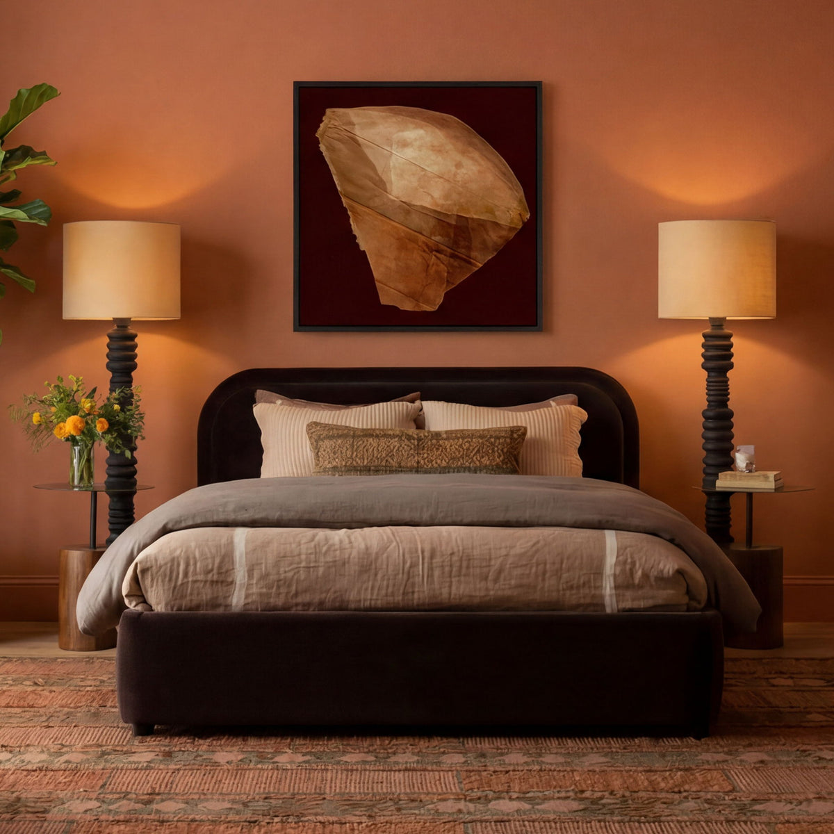 Davenport - Floor Lamp - Black And Natural
