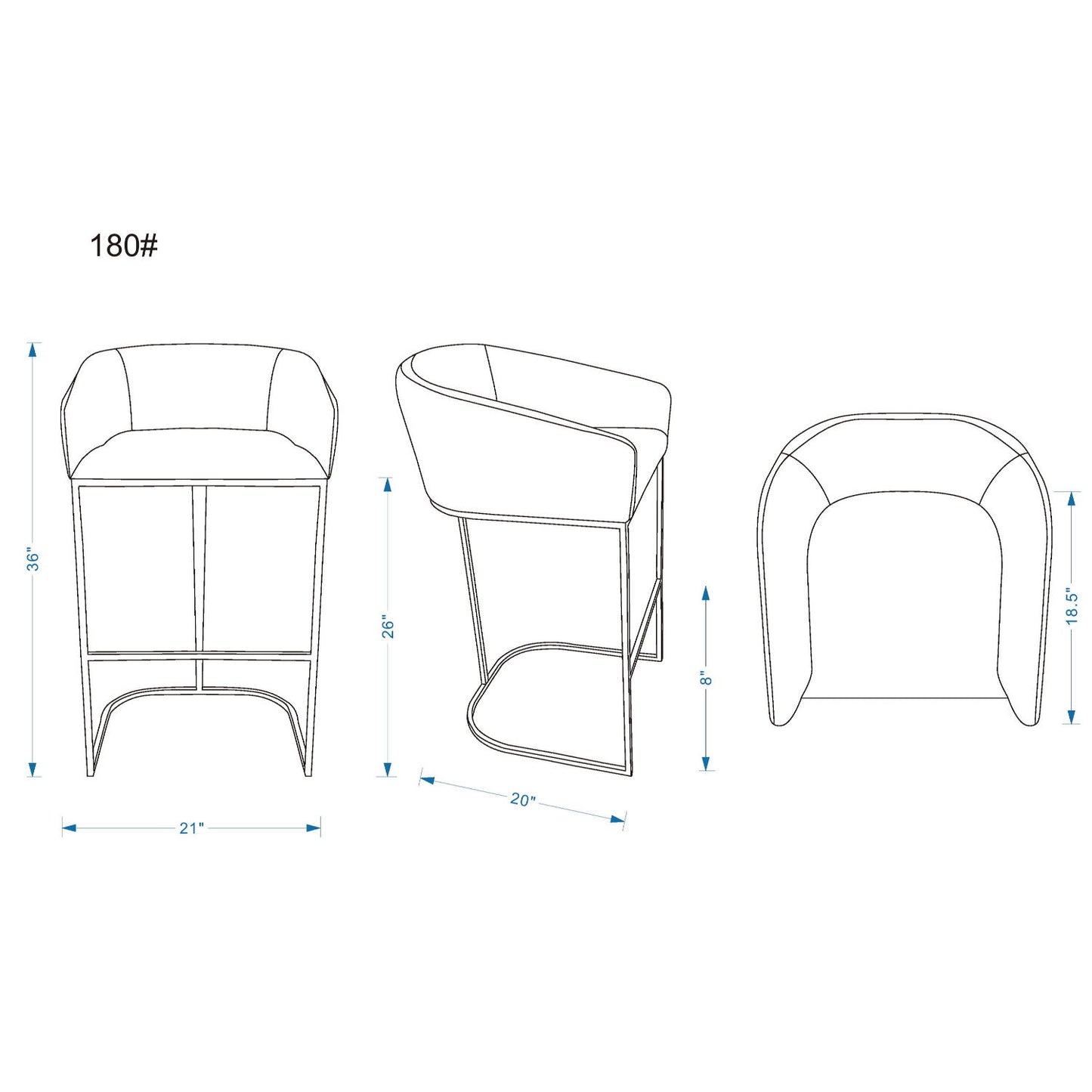 Mid-Century Modern Stool With Steel Base