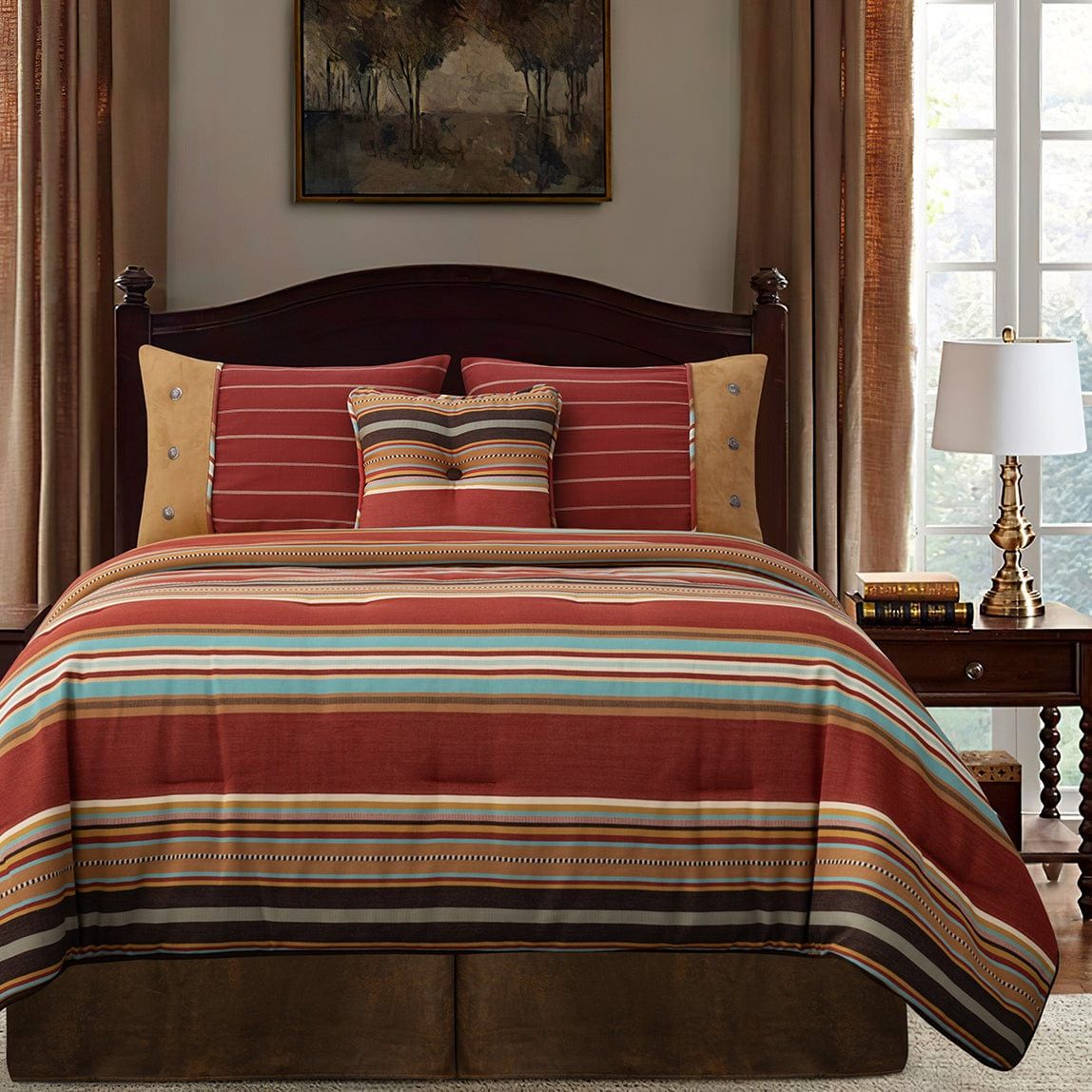 Calhoun - Twin Comforter Set (Set of 4) - Red / Brown