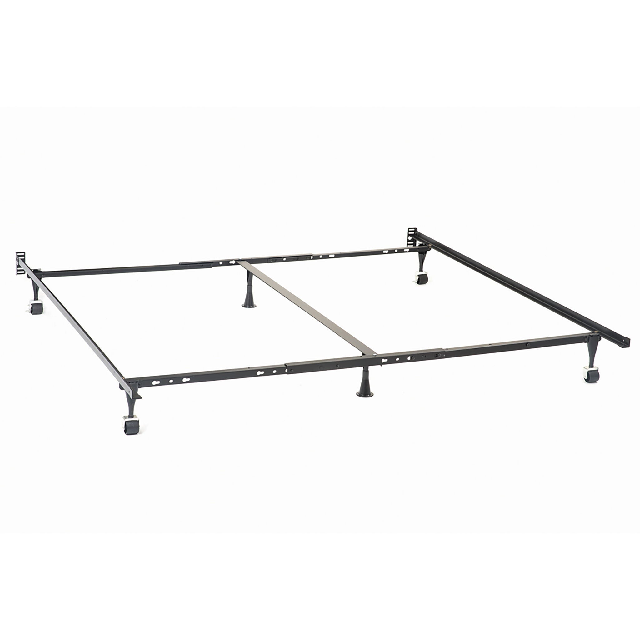 Deverton - Queen / Eastern King / California King Bed Frame With Center Support And Adjustable Design - Black