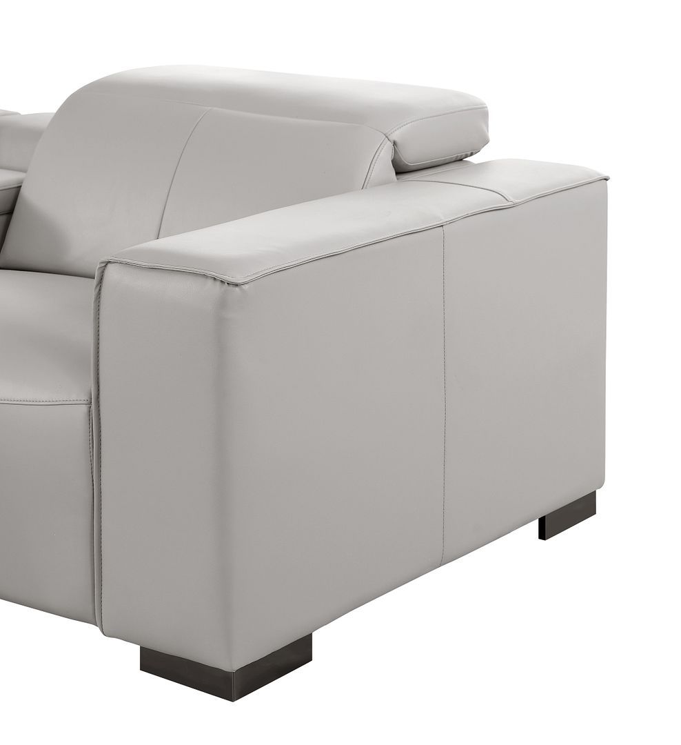 1208 - 8 Piece U Shaped Leather Sectional With 4 Power Recliners & Power Headrests