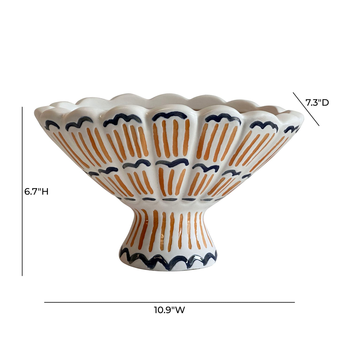 Earthenware - Roman Coral Bowl - White