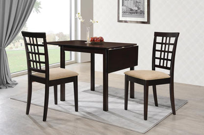 Kelso - 3 Piece Drop Leaf Dining Table Set - Cappuccino