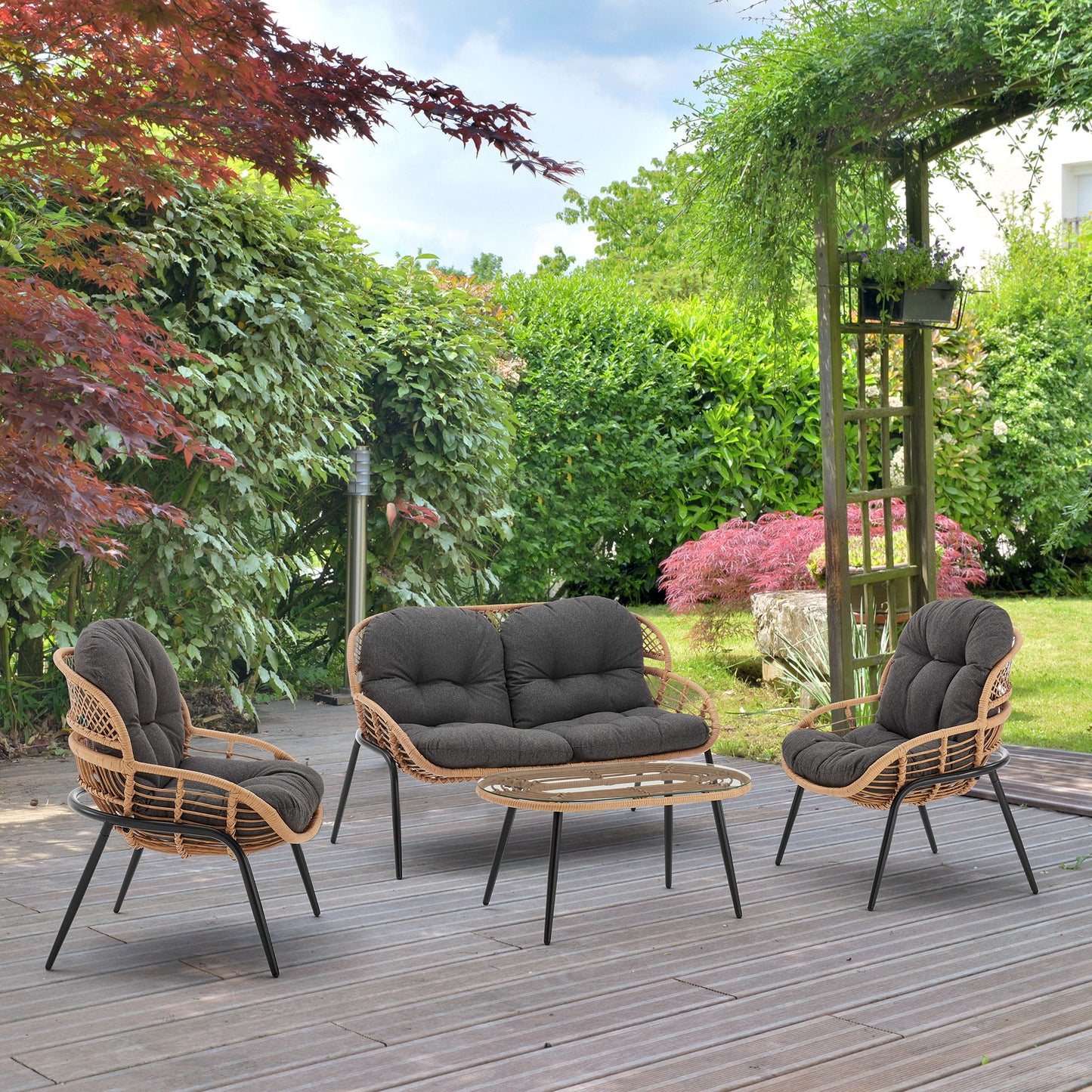 Pine - 4 Piece Outdoor Conversation Set