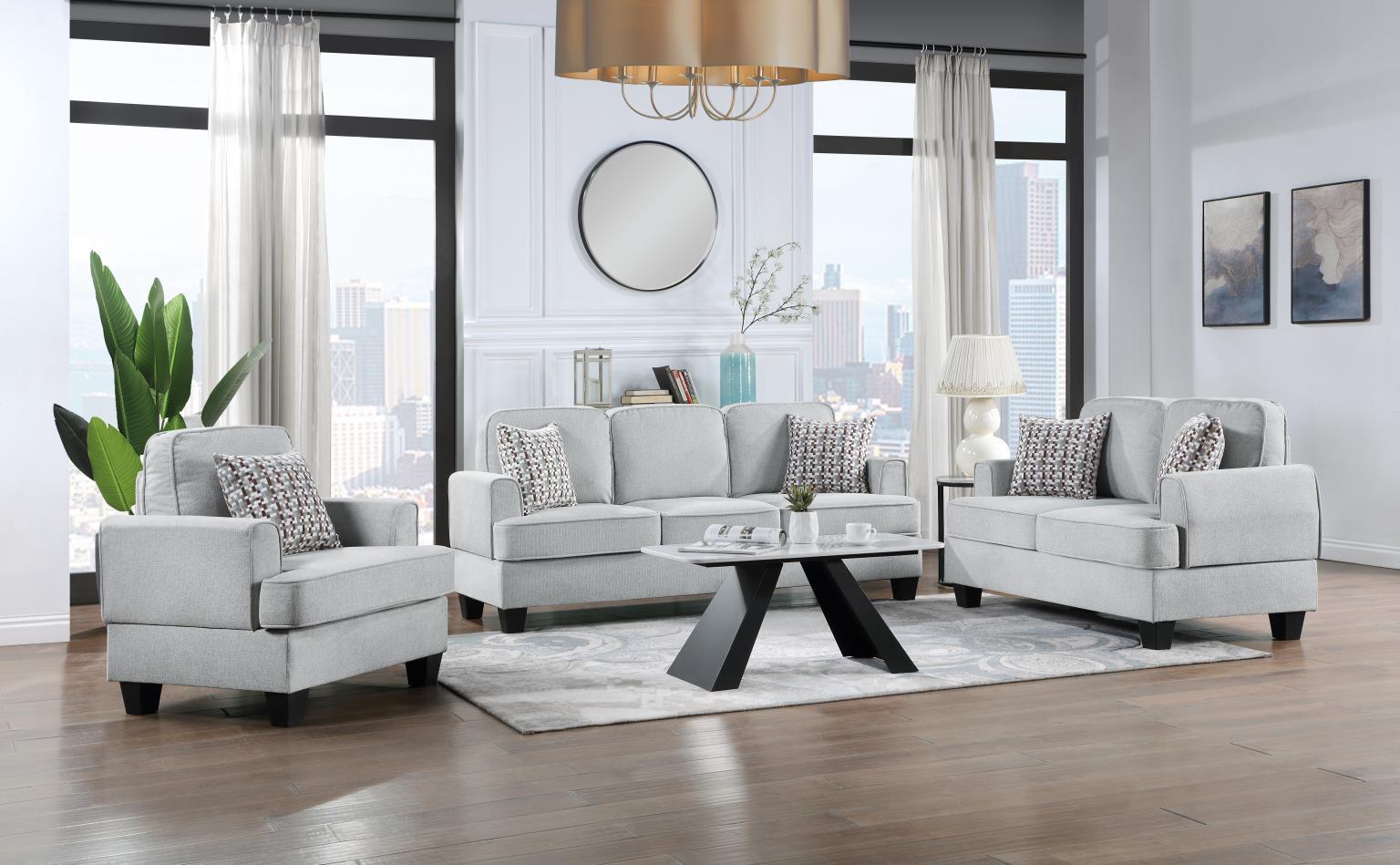 U418 - Loveseat - Shimmer Silver