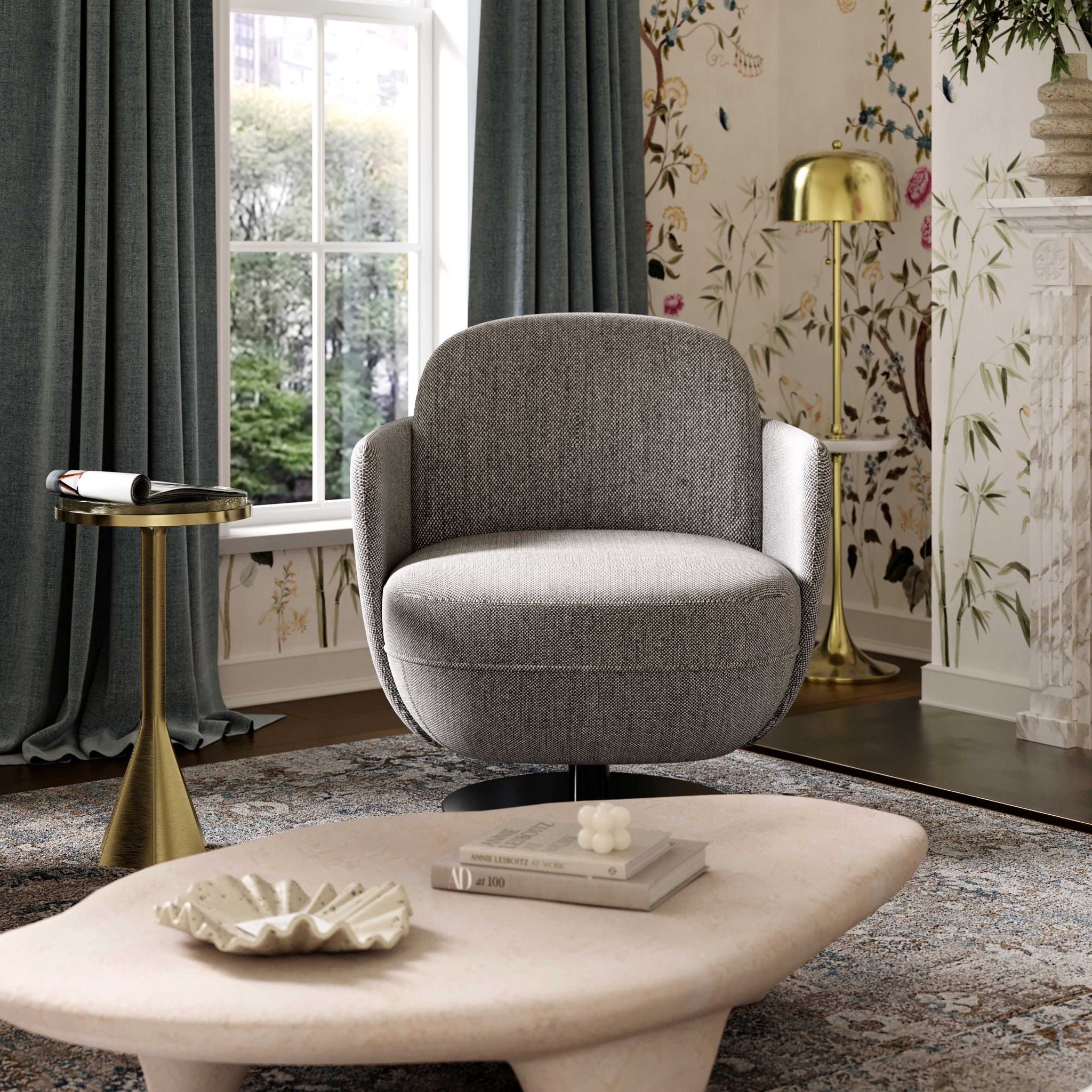 TOV Furniture Solange Swivel Chair - Thumbnail 4
