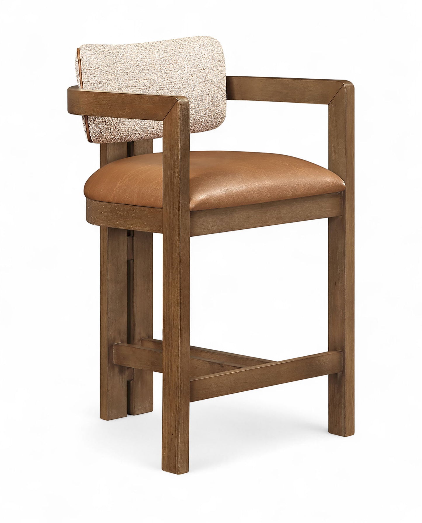 Ravina - Upholstered Counter Stool With Stained Brown Base