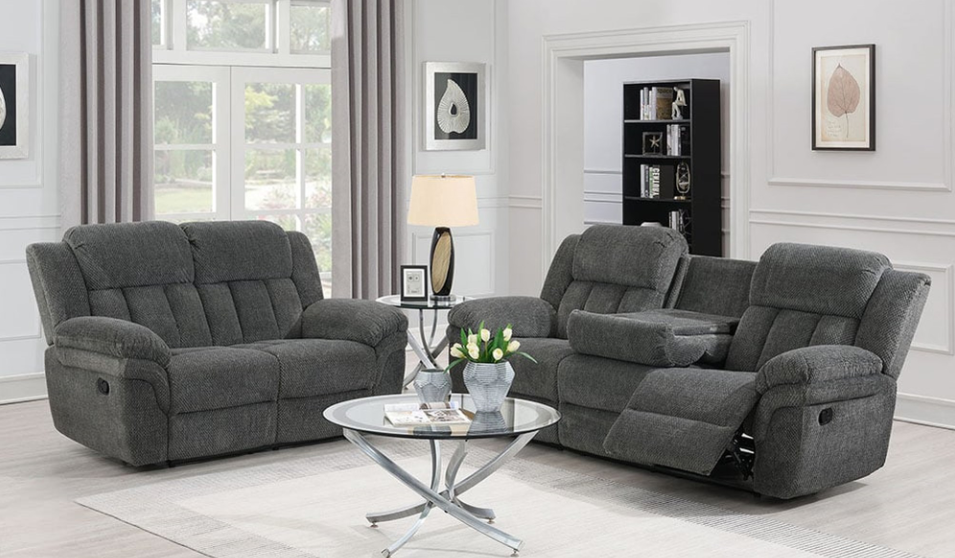 Sofa and Loveseat Recliner with Drop Down Cup Holder