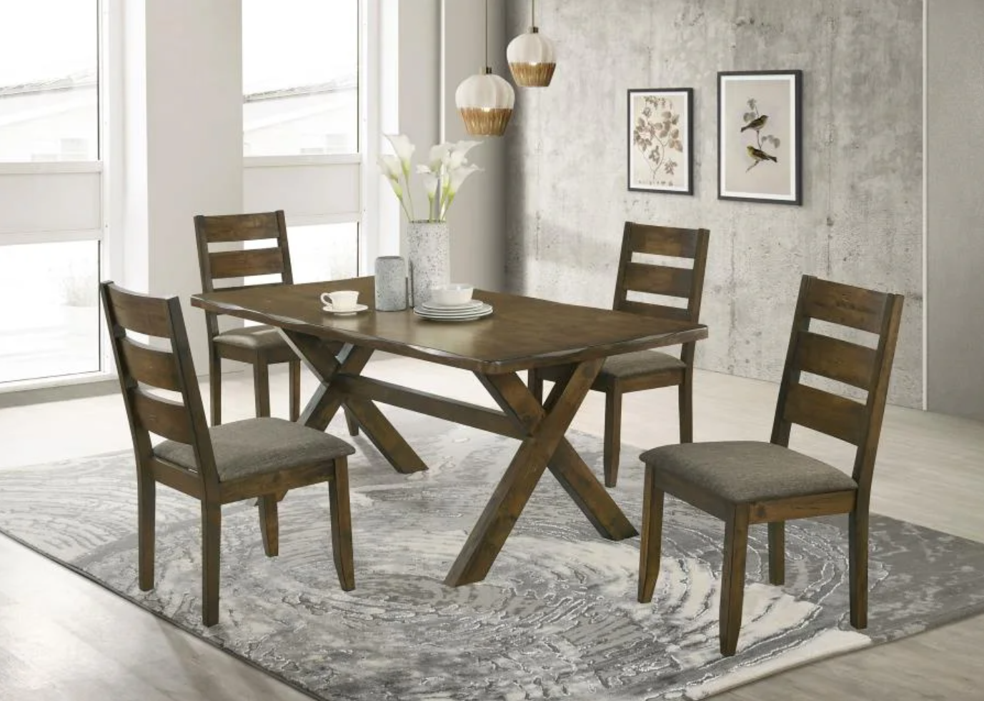 5-piece Rectangular Dining Table Set